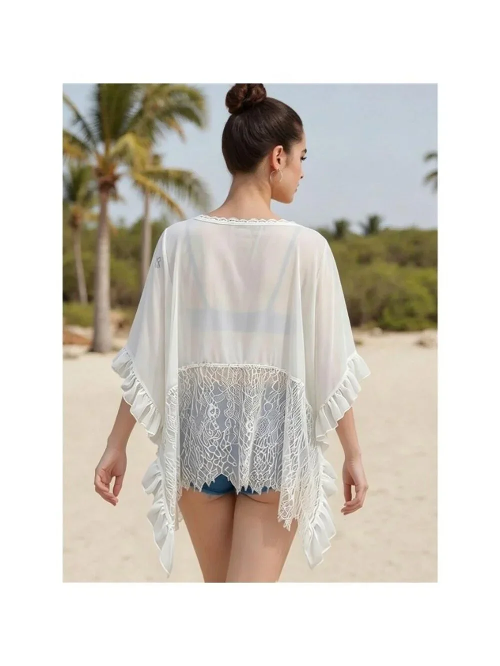 Lace Trim Flowy Cover-Up